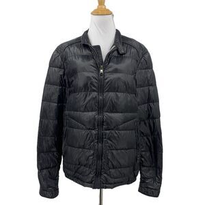H.E Mango Jacket Womens 6 Black Down Feather Puffer Blacksmith Full Zip Quilted